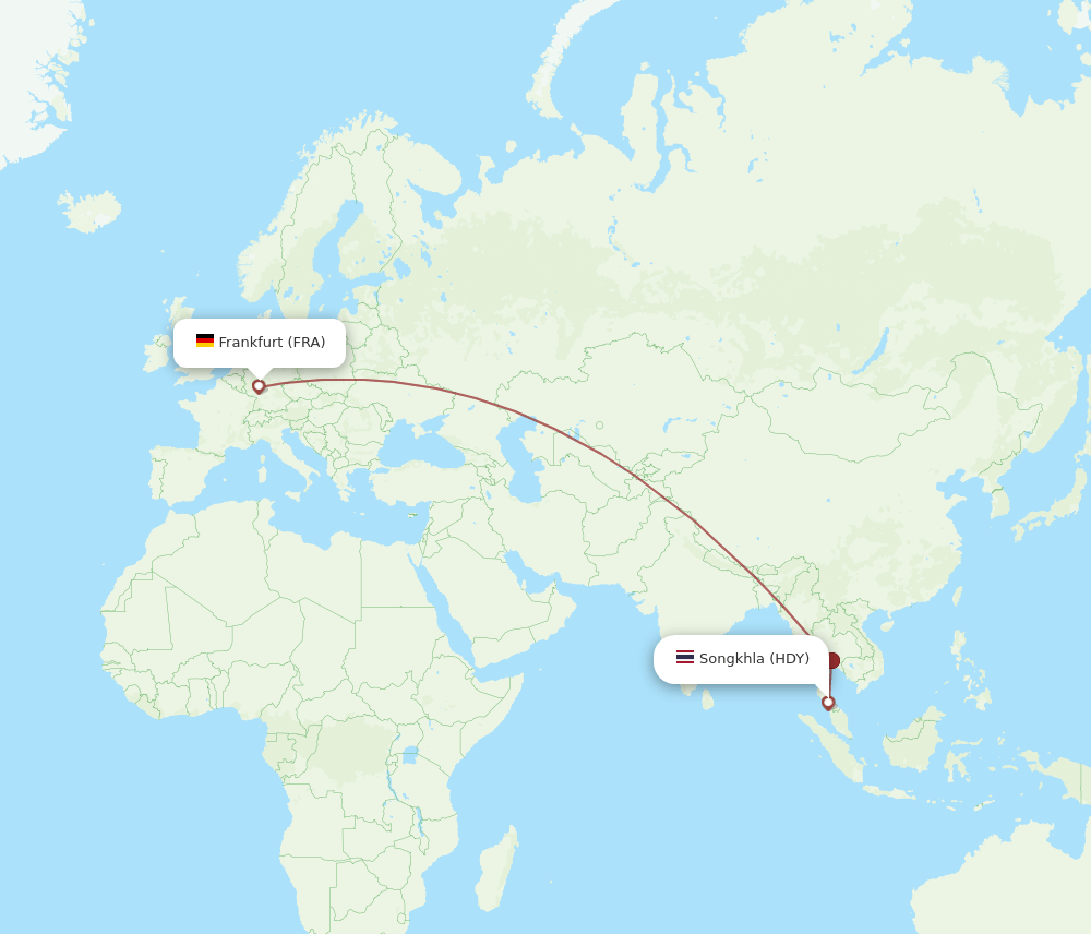 FRA-HDY flight routes