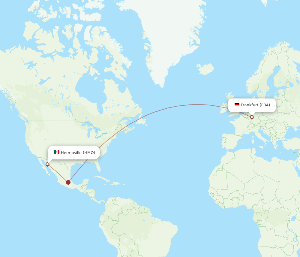 FRA-HMO flight routes