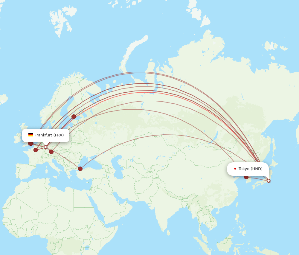FRA-HND flight routes