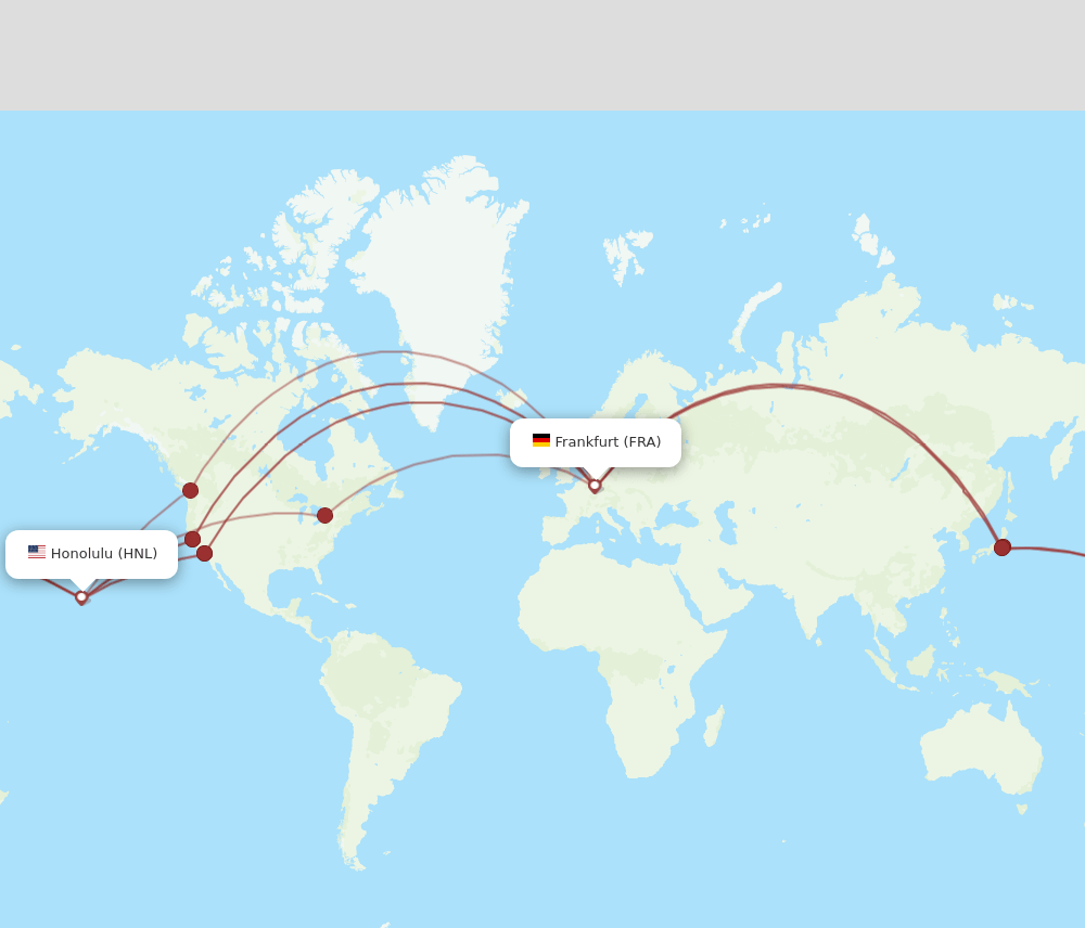 FRA-HNL flight routes