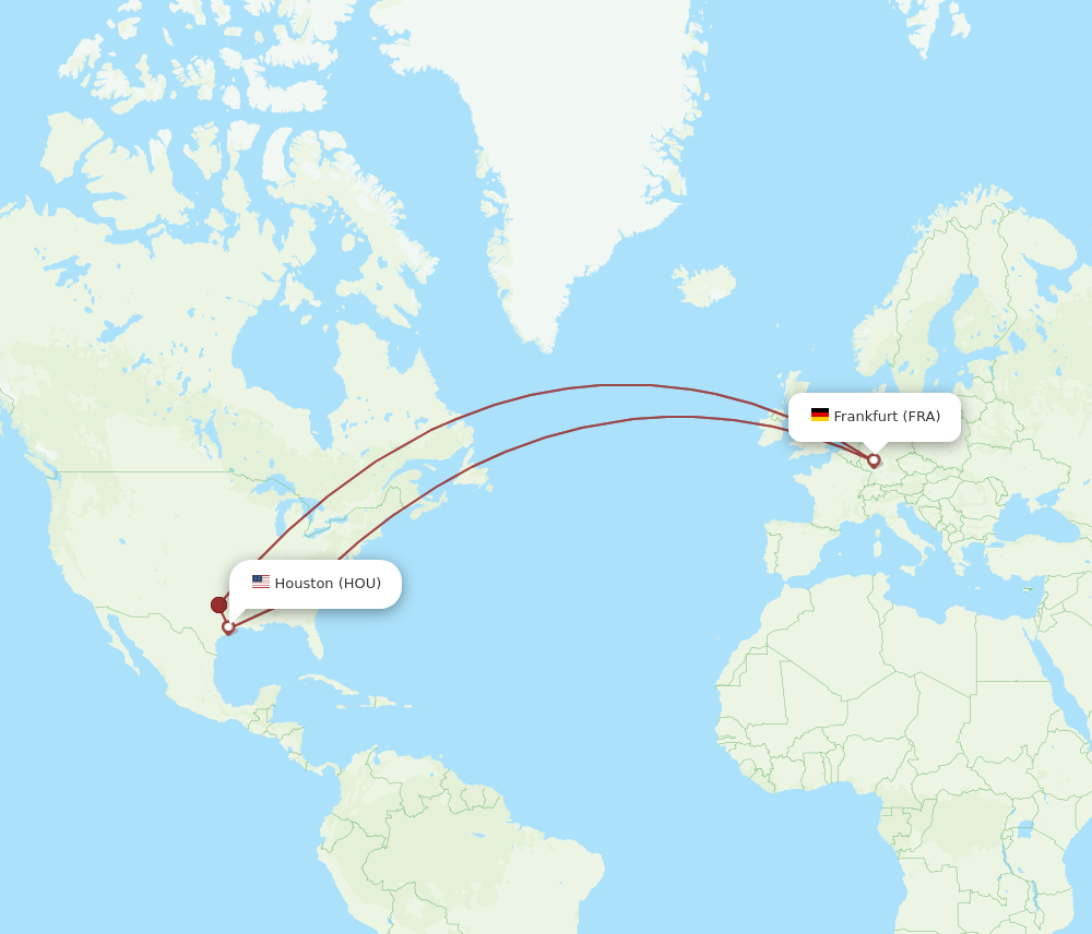 FRA-HOU flight routes