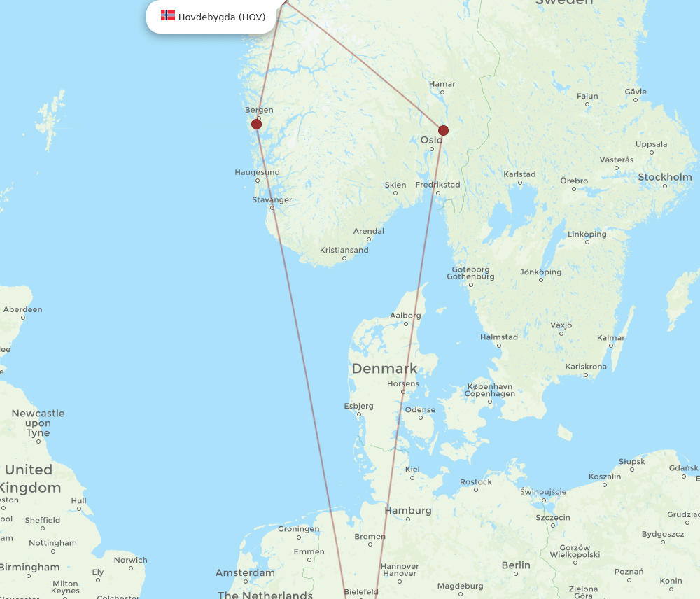 FRA-HOV flight routes