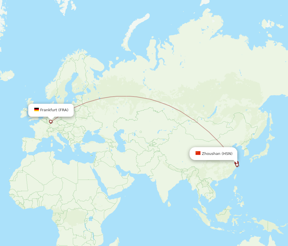 FRA-HSN flight routes