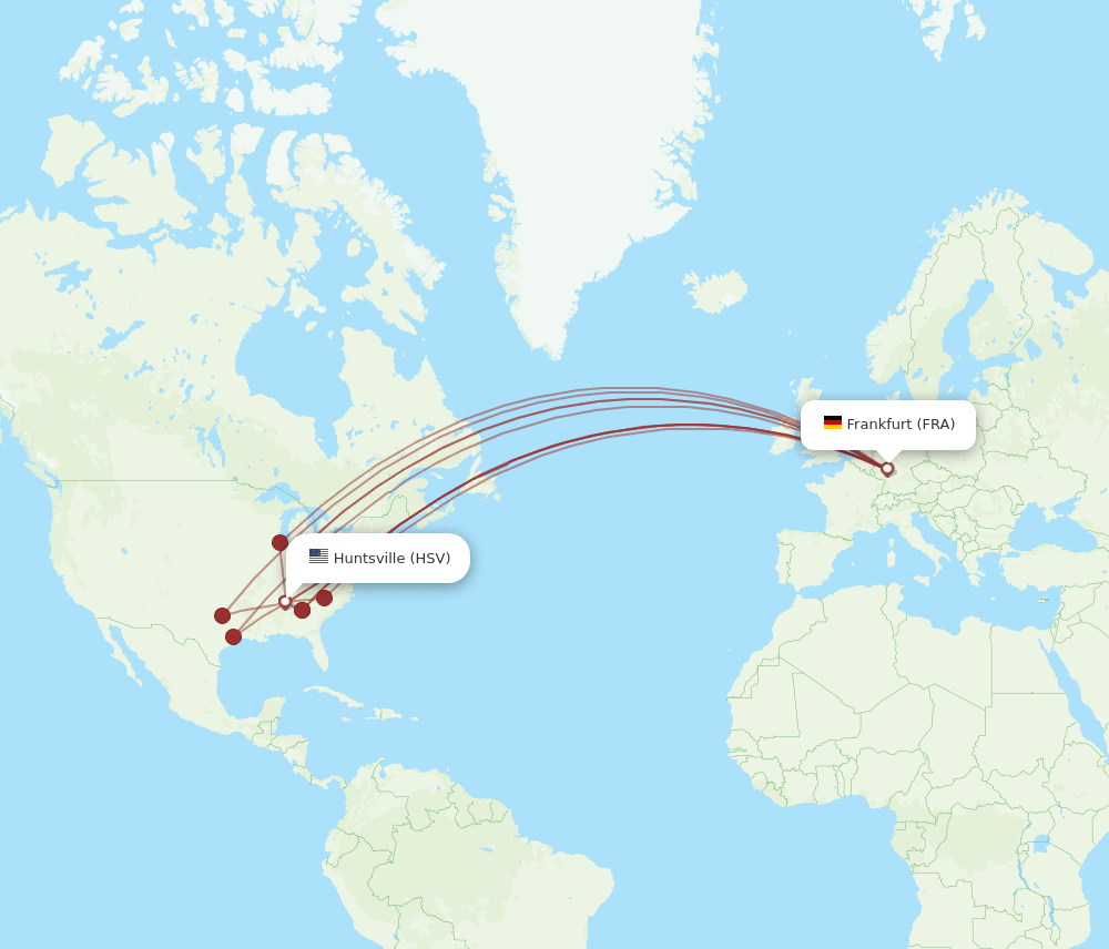 FRA-HSV flight routes