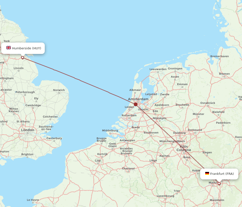 FRA-HUY flight routes