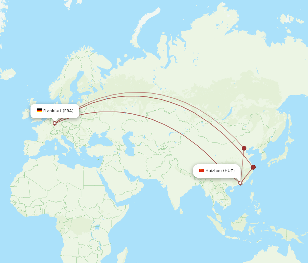 FRA-HUZ flight routes