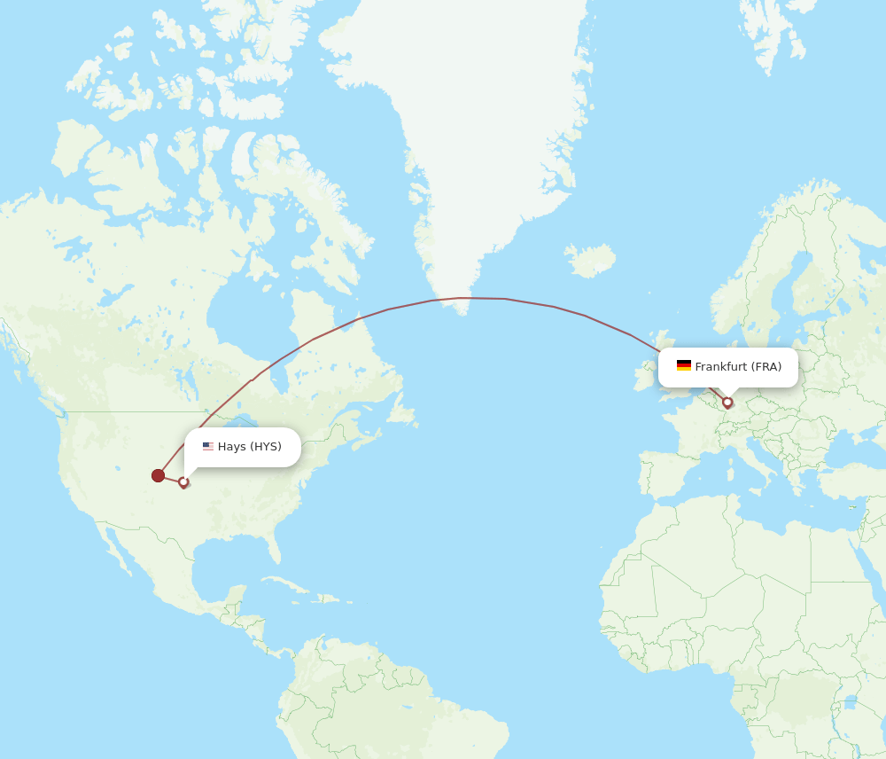 FRA-HYS flight routes