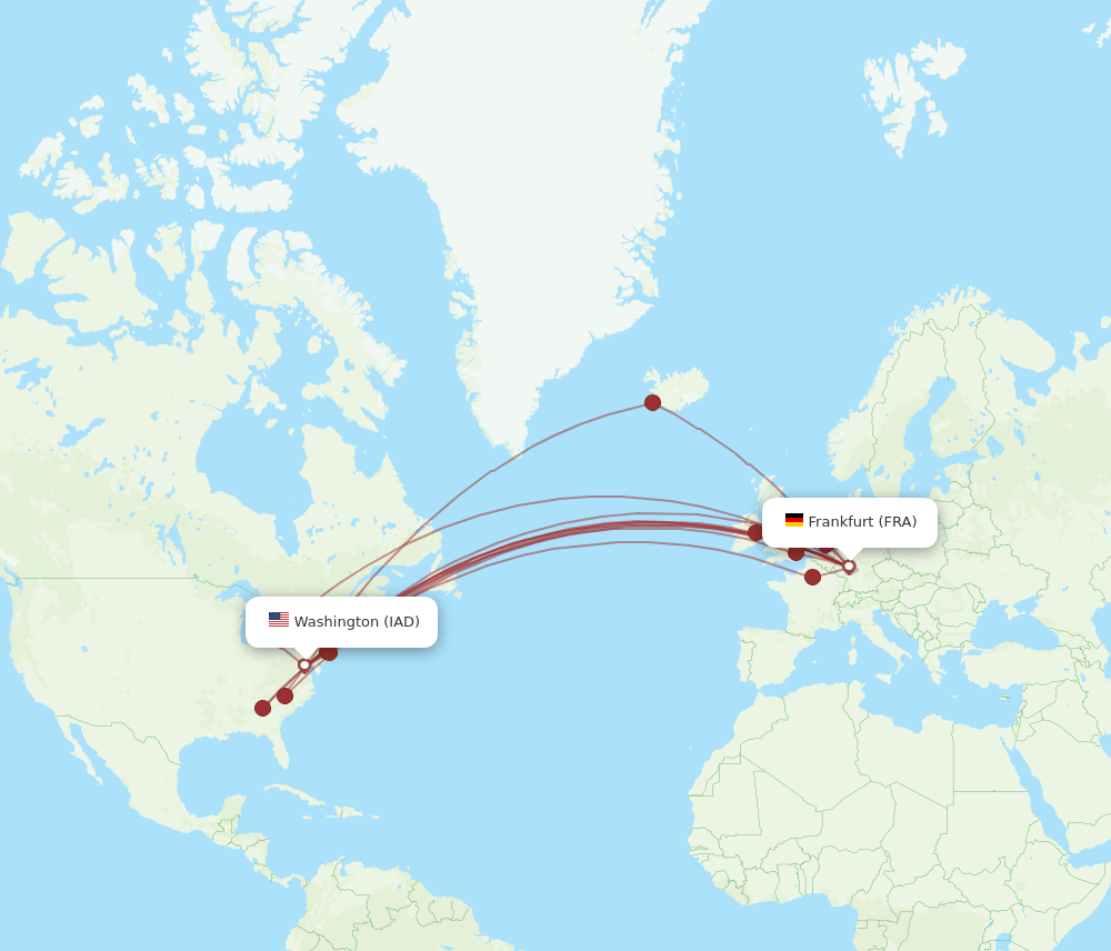 FRA-IAD flight routes