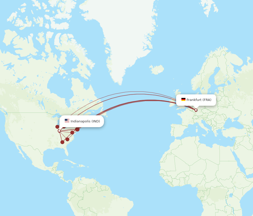 FRA-IND flight routes