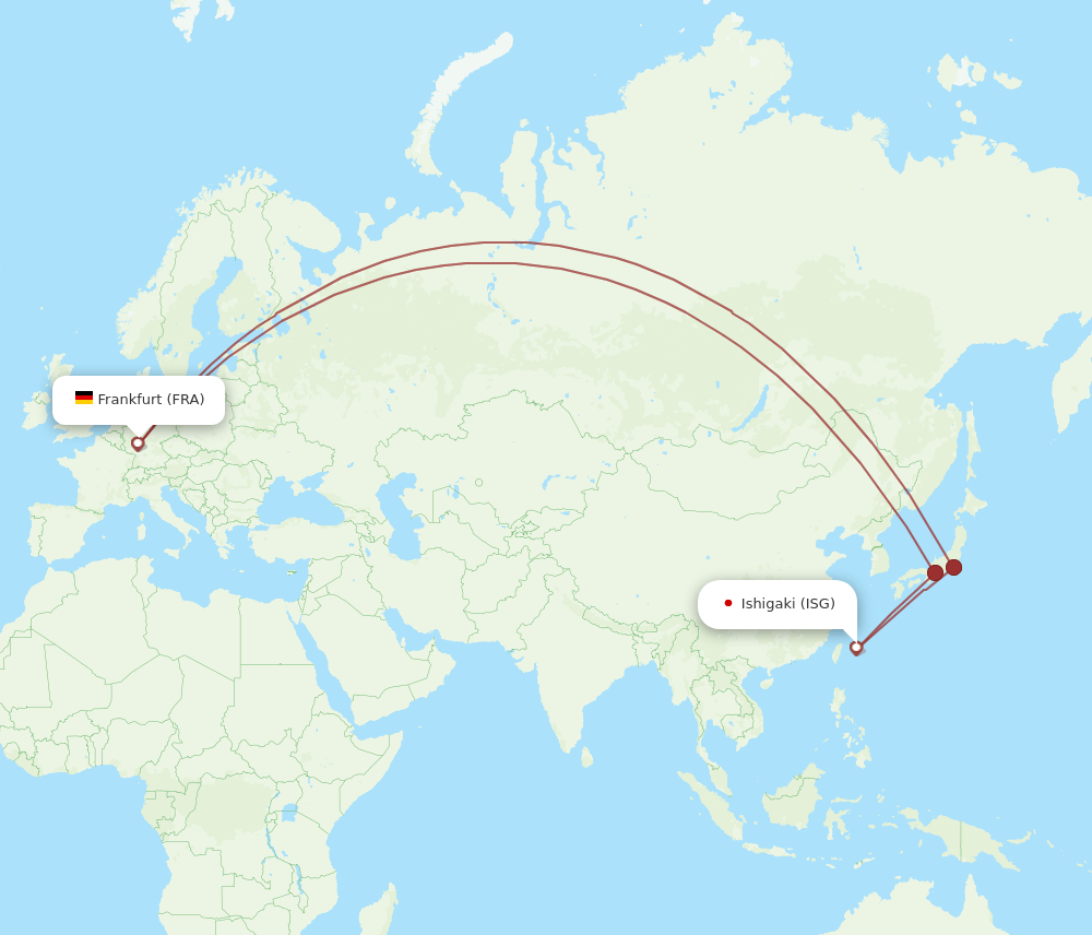 FRA-ISG flight routes