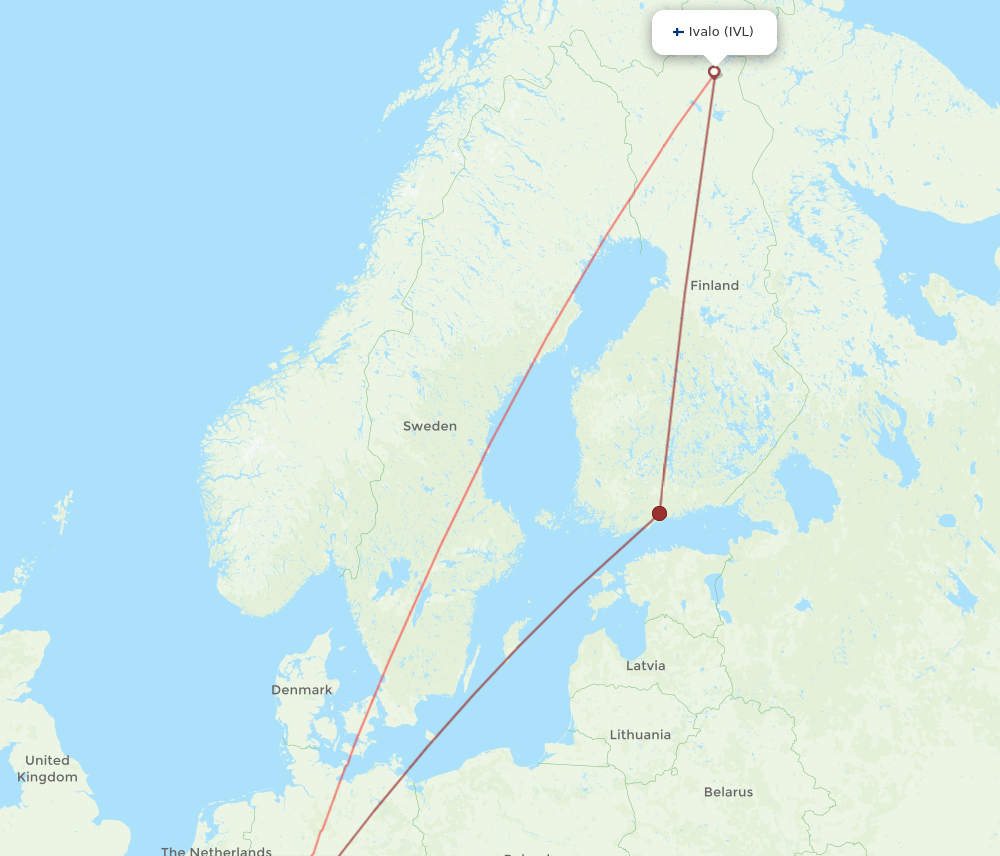 FRA-IVL flight routes