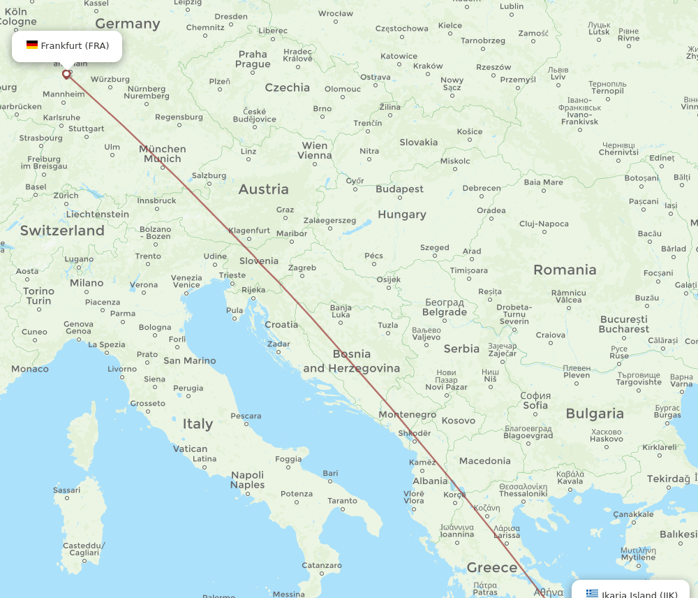 FRA to JIK flights and routes map
