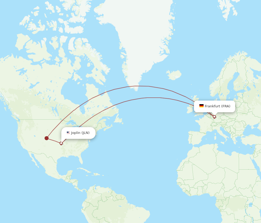 FRA-JLN flight routes