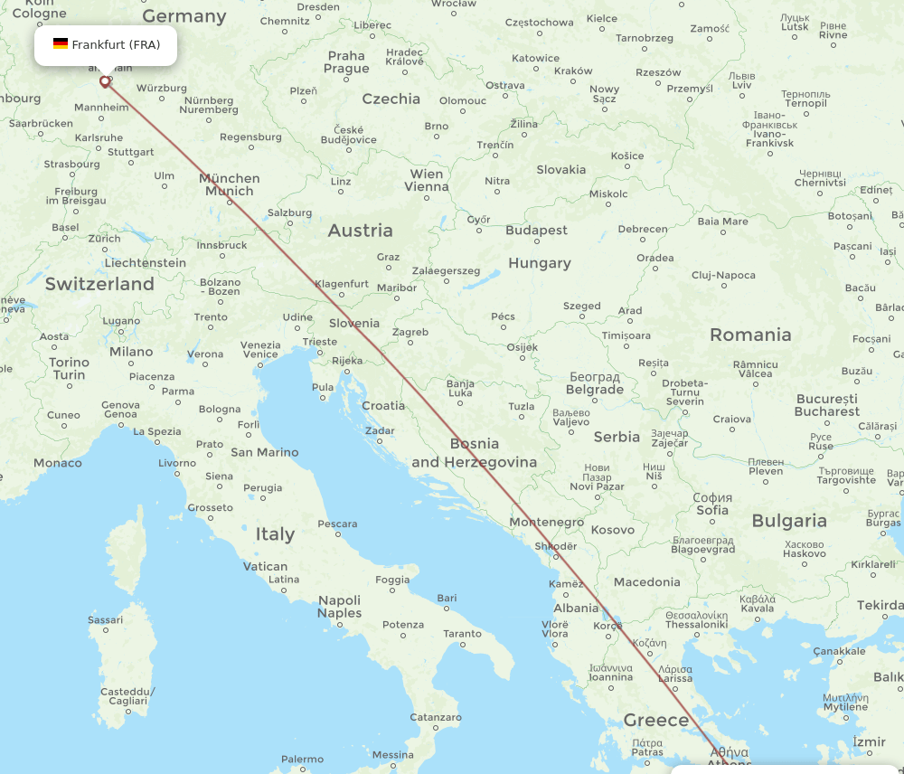 FRA-JNX flight routes