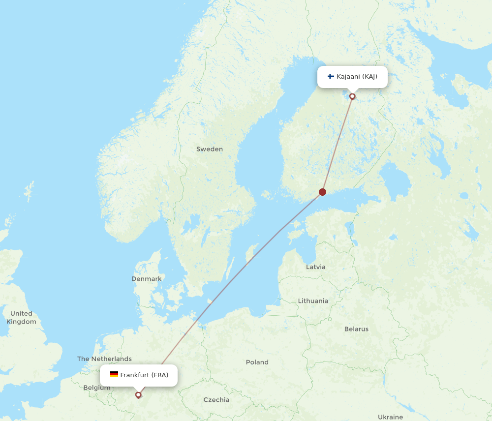 FRA-KAJ flight routes