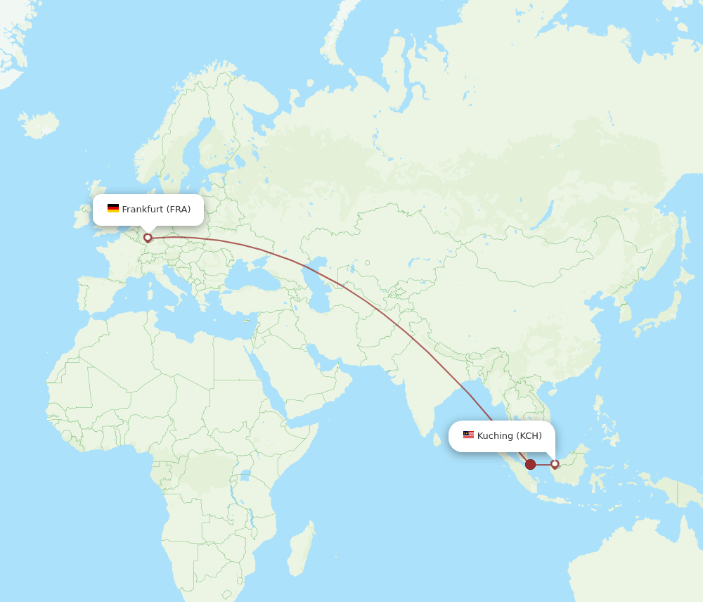 FRA-KCH flight routes