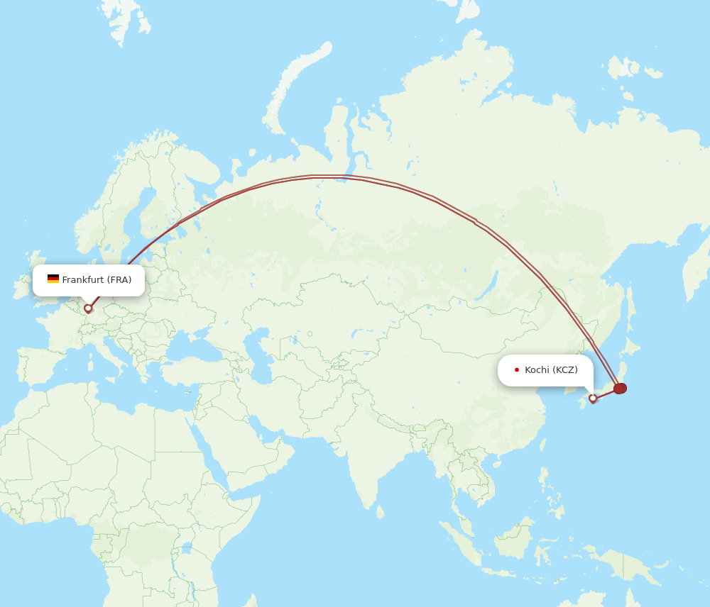 FRA-KCZ flight routes
