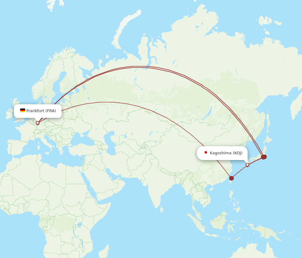 FRA-KOJ flight routes