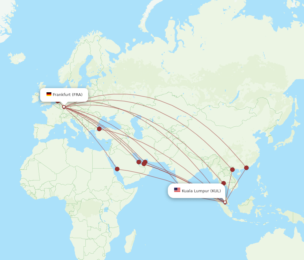 FRA-KUL flight routes