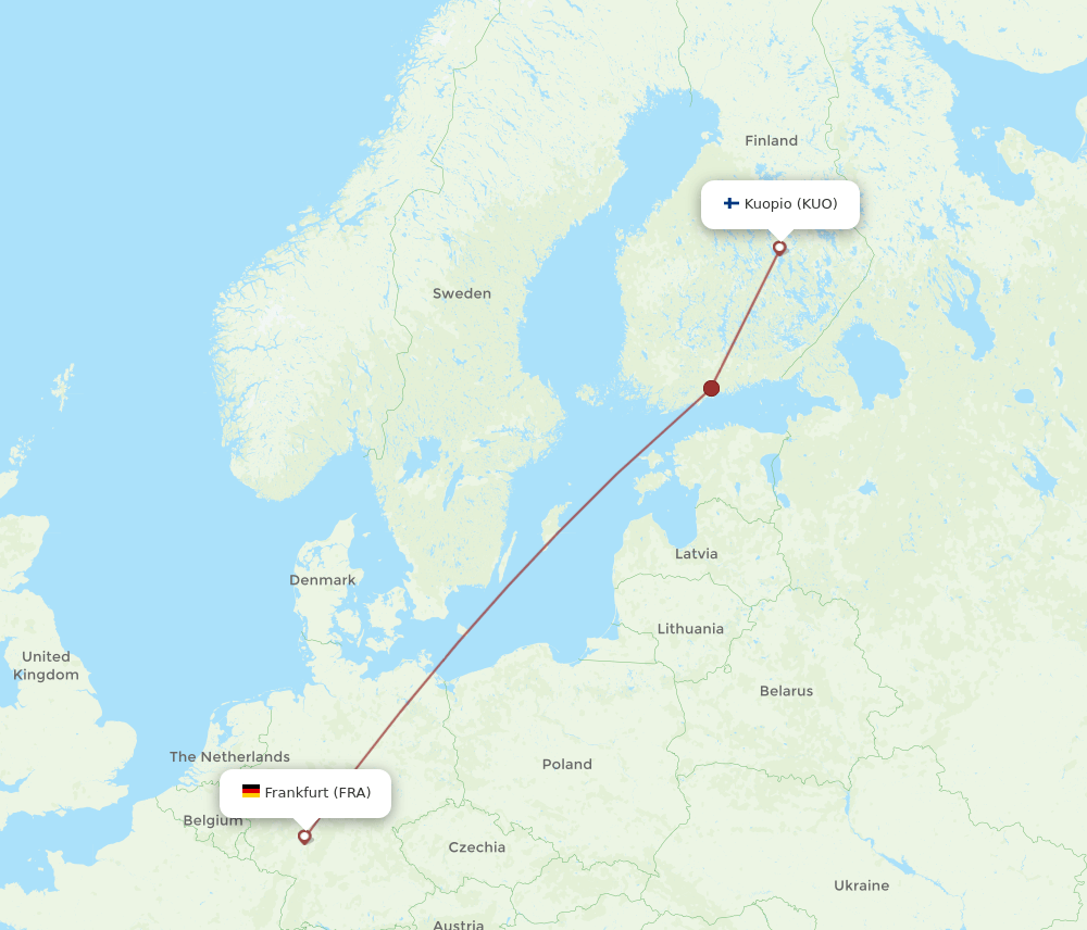 FRA-KUO flight routes