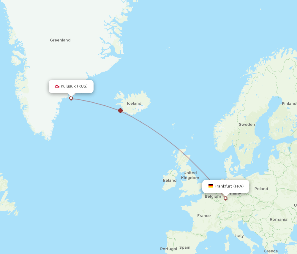 FRA-KUS flight routes