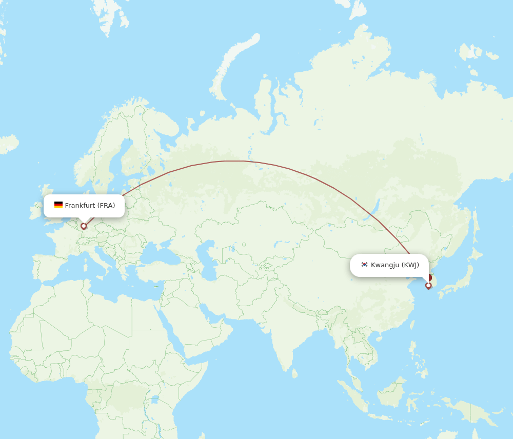 FRA-KWJ flight routes