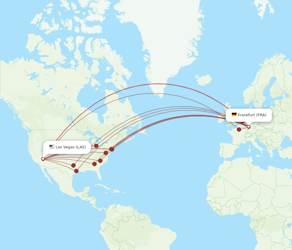 FRA-LAS flight routes
