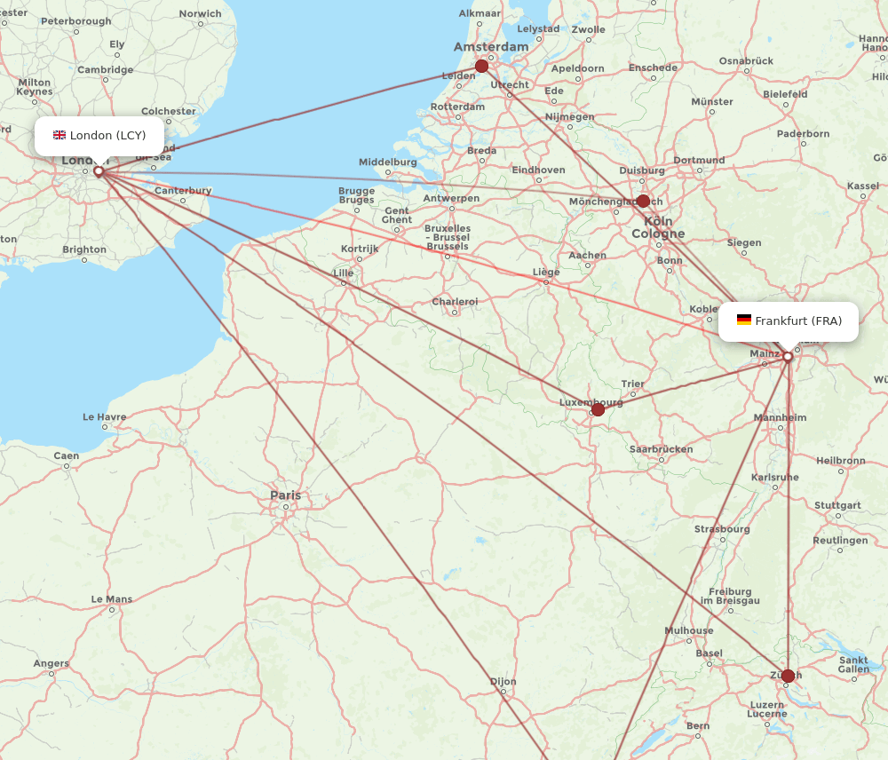 FRA-LCY flight routes
