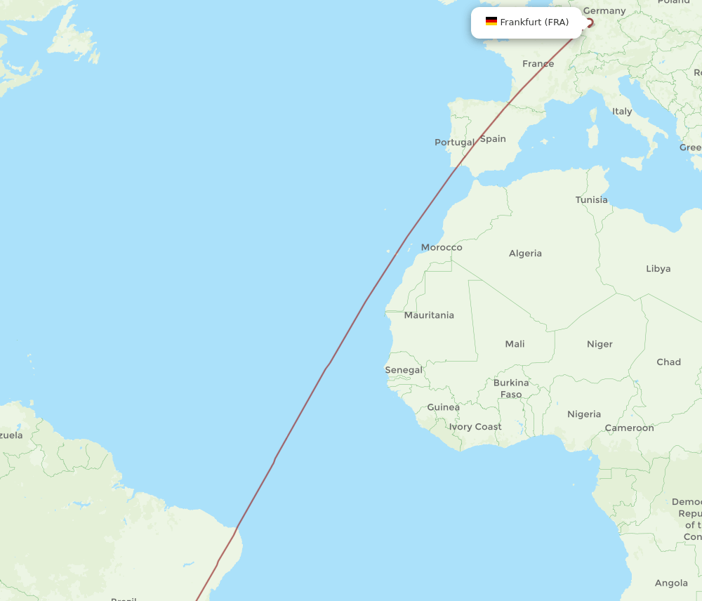 FRA-LDB flight routes