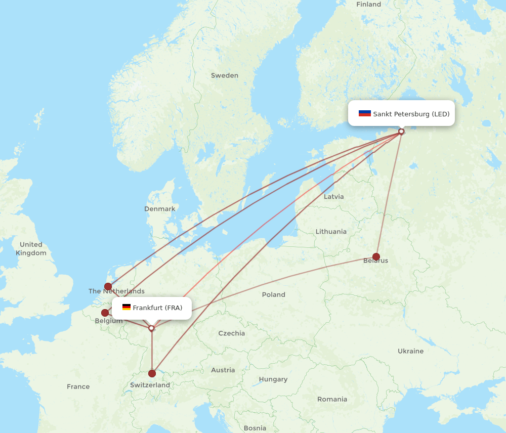 FRA-LED flight routes