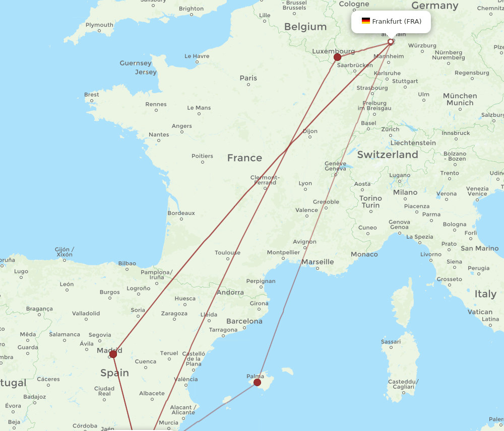 FRA-LEI flight routes