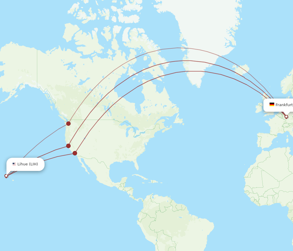 FRA-LIH flight routes
