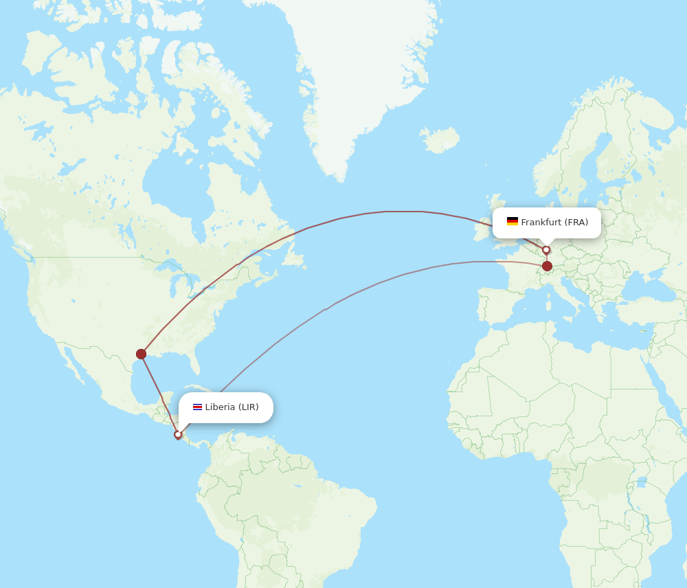 FRA-LIR flight routes