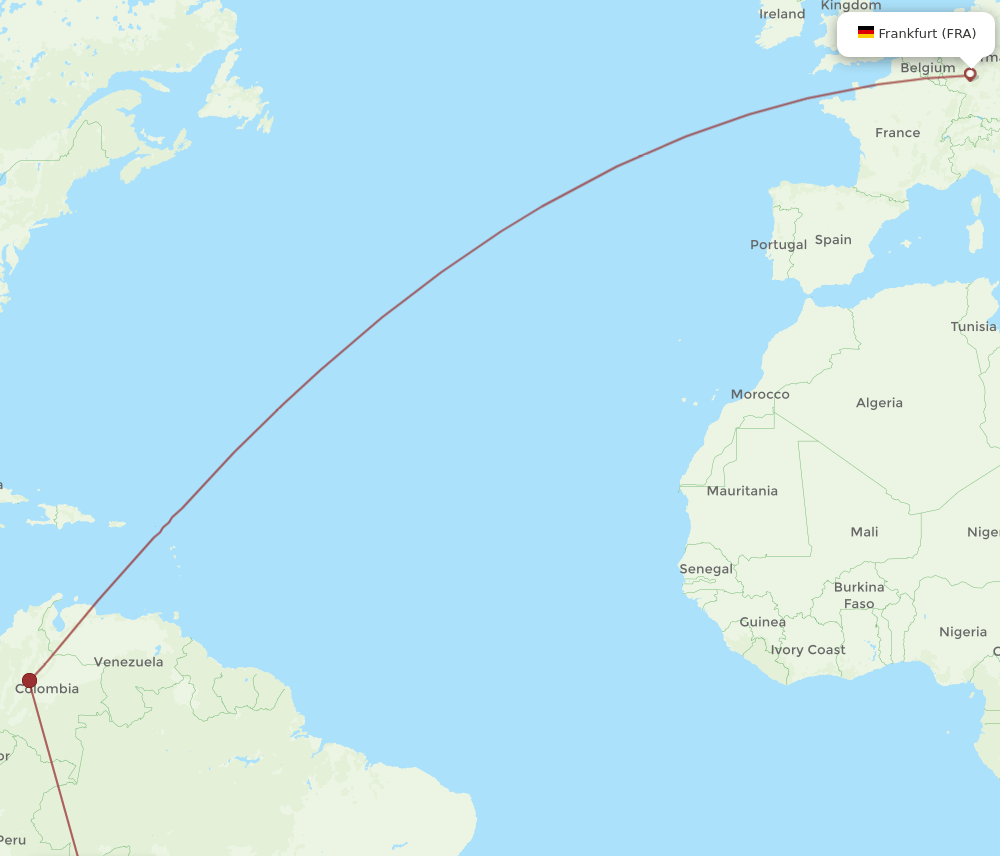 FRA-LPB flight routes