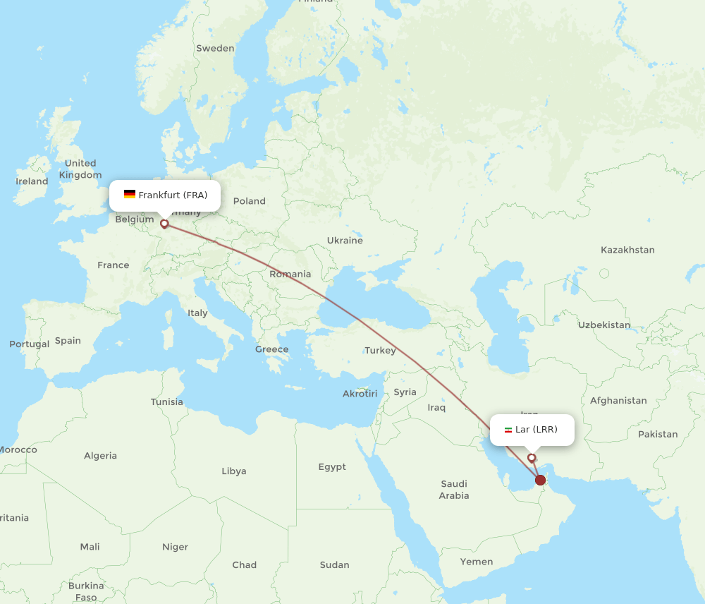 FRA-LRR flight routes