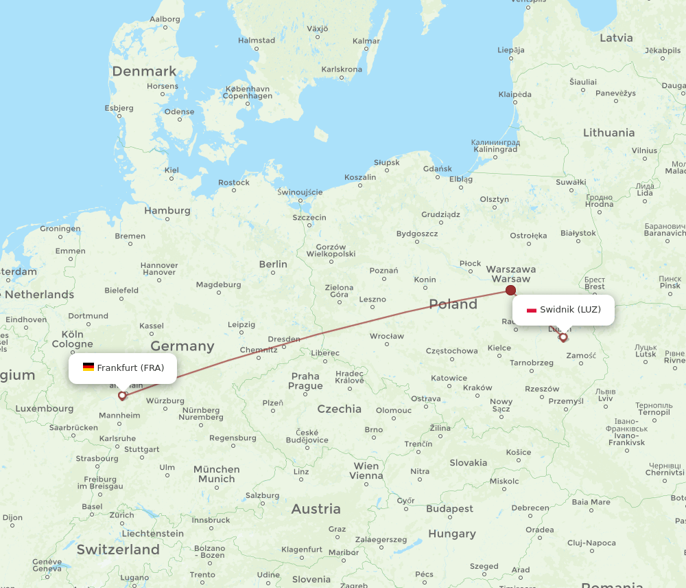 FRA-LUZ flight routes