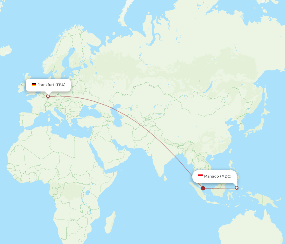 FRA-MDC flight routes