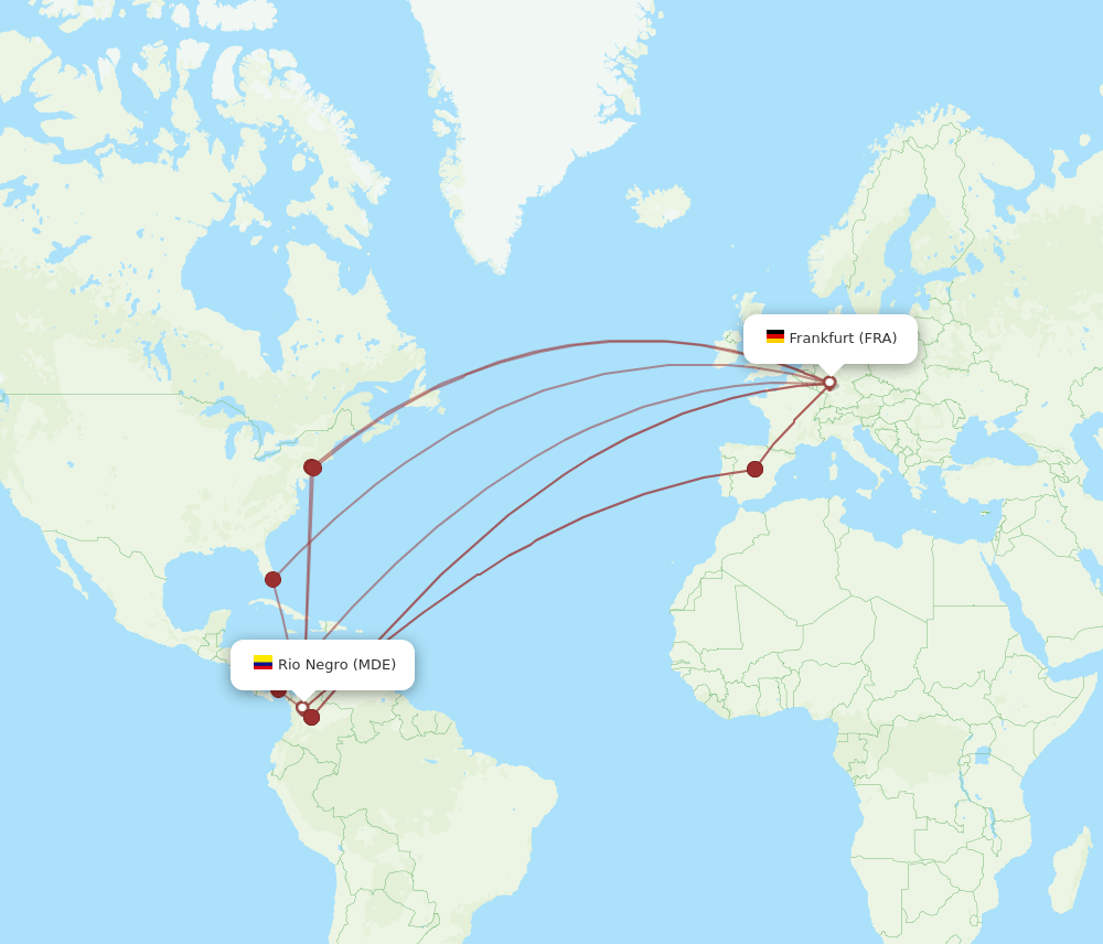 FRA to MDE flights and routes map