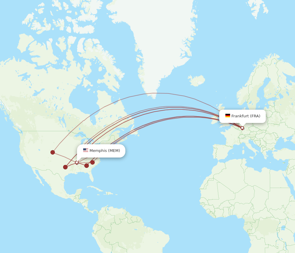 FRA-MEM flight routes
