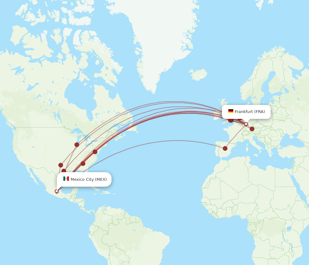 FRA-MEX flight routes