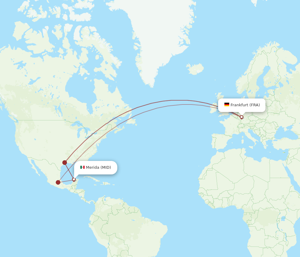 FRA-MID flight routes