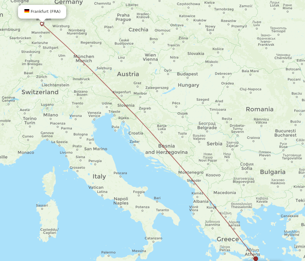 FRA-MLO flight routes
