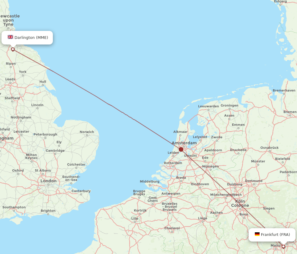 FRA-MME flight routes