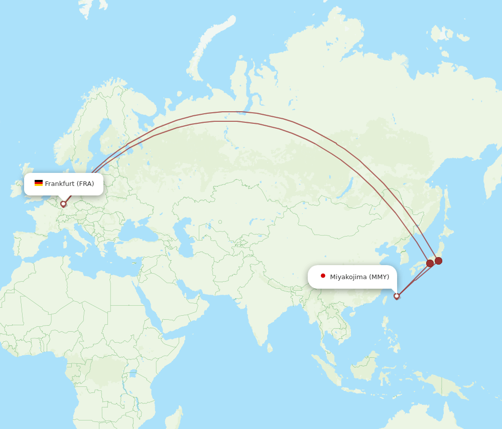 FRA-MMY flight routes