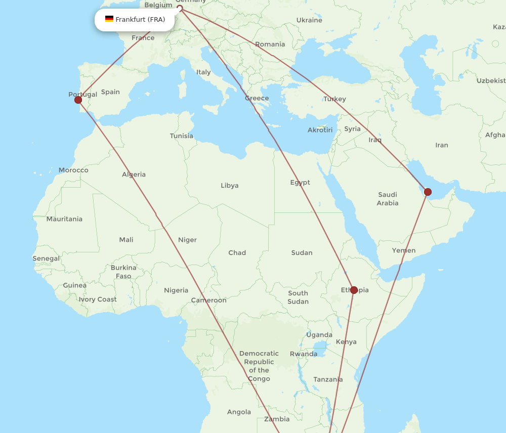 FRA-MPM flight routes