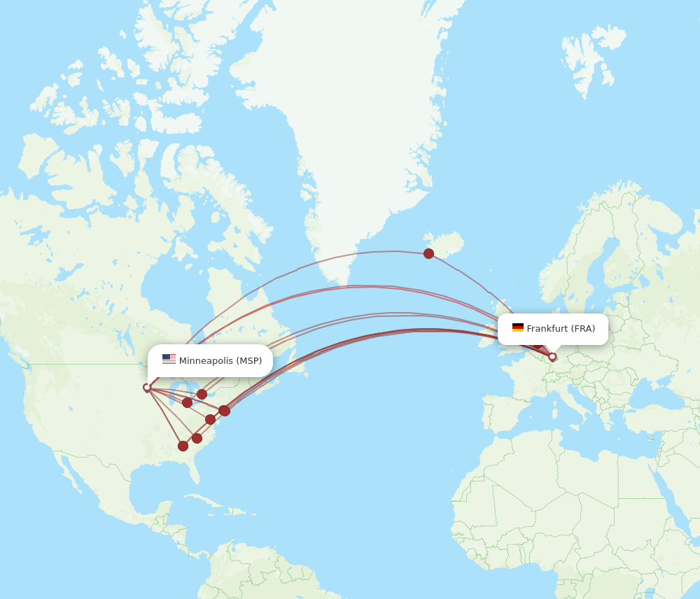 FRA-MSP flight routes