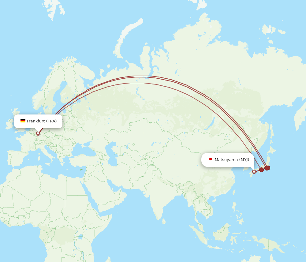 FRA-MYJ flight routes