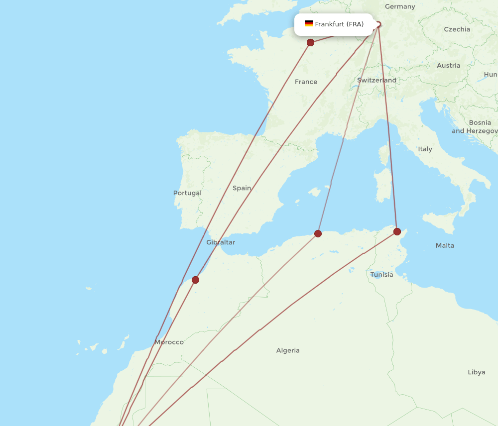 FRA-NKC flight routes