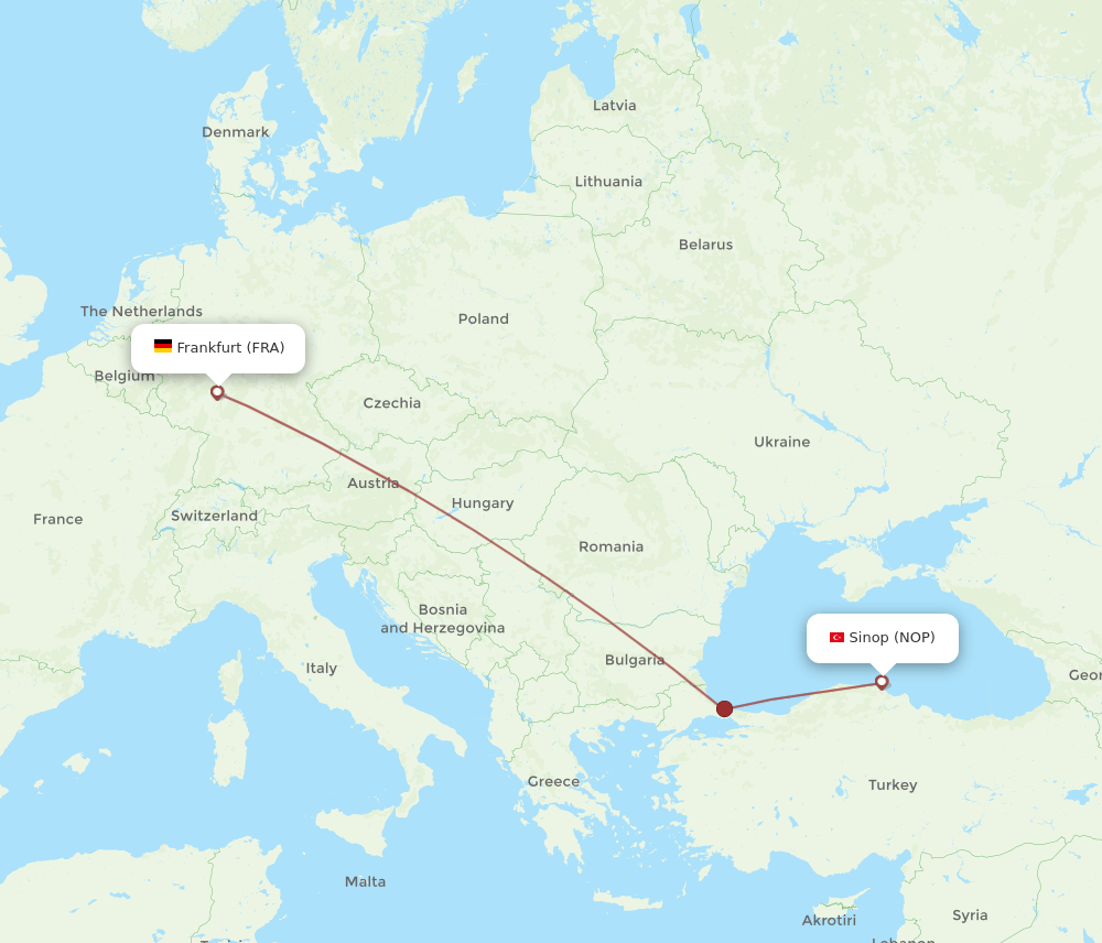 FRA-NOP flight routes