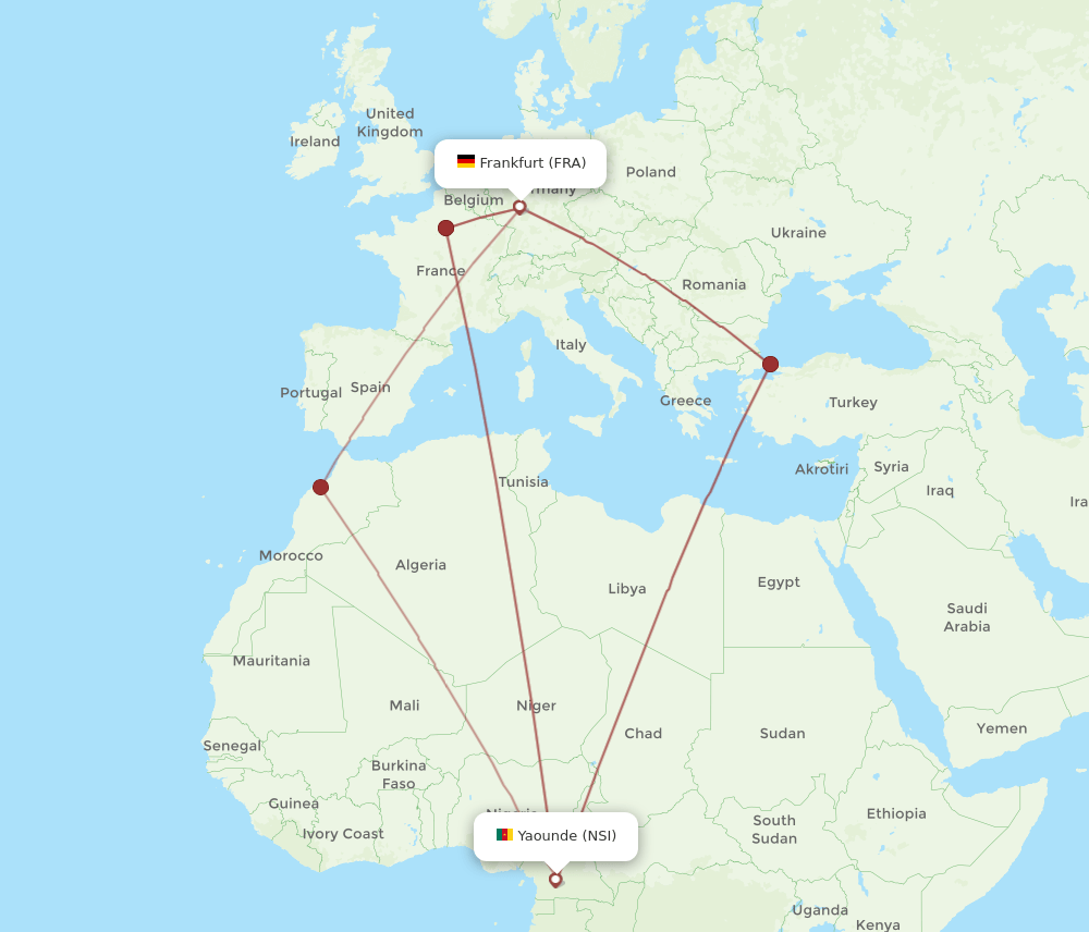 FRA-NSI flight routes